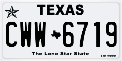 TX license plate CWW6719
