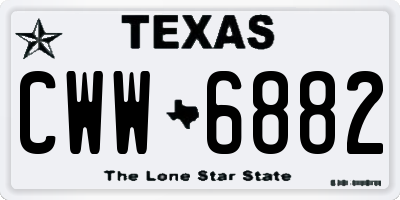 TX license plate CWW6882