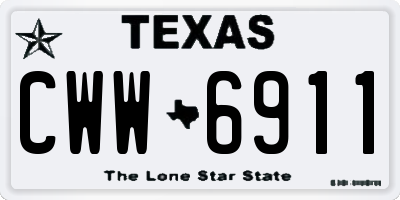 TX license plate CWW6911