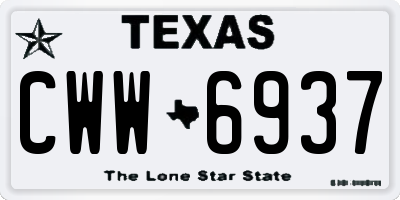 TX license plate CWW6937