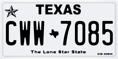TX license plate CWW7085