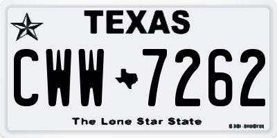 TX license plate CWW7262