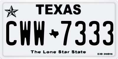 TX license plate CWW7333