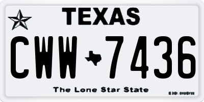 TX license plate CWW7436