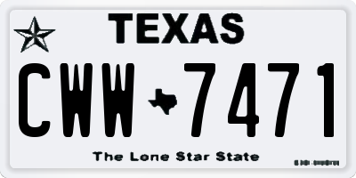 TX license plate CWW7471