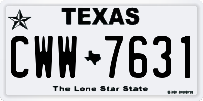 TX license plate CWW7631