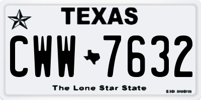 TX license plate CWW7632