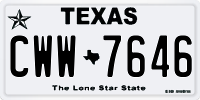 TX license plate CWW7646