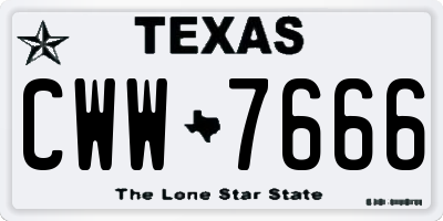 TX license plate CWW7666