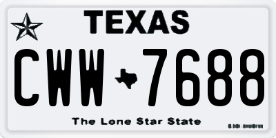 TX license plate CWW7688
