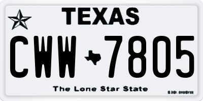 TX license plate CWW7805