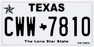 TX license plate CWW7810