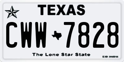 TX license plate CWW7828