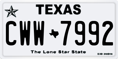 TX license plate CWW7992