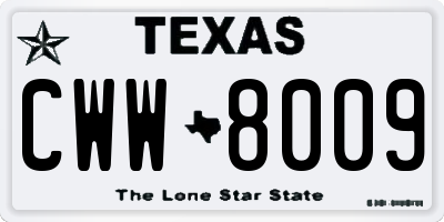 TX license plate CWW8009
