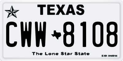 TX license plate CWW8108