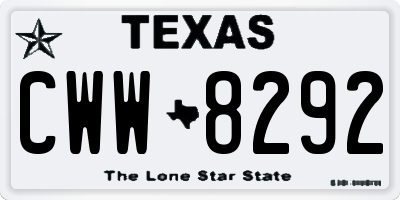 TX license plate CWW8292