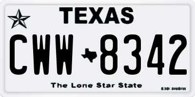 TX license plate CWW8342