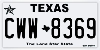 TX license plate CWW8369