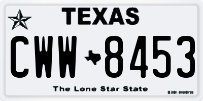 TX license plate CWW8453