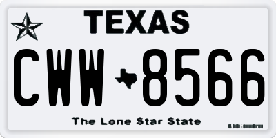 TX license plate CWW8566