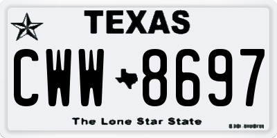 TX license plate CWW8697