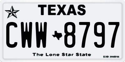 TX license plate CWW8797