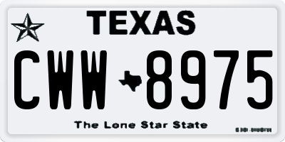TX license plate CWW8975
