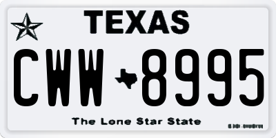 TX license plate CWW8995