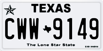 TX license plate CWW9149