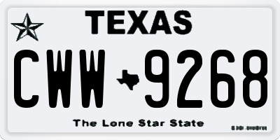 TX license plate CWW9268
