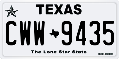 TX license plate CWW9435