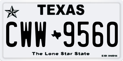 TX license plate CWW9560