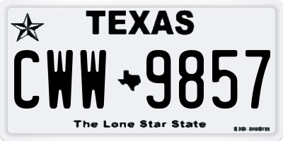 TX license plate CWW9857