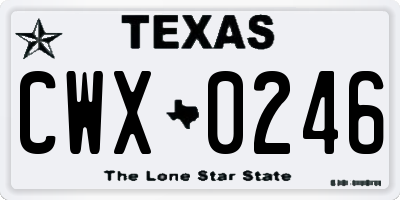 TX license plate CWX0246
