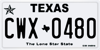 TX license plate CWX0480