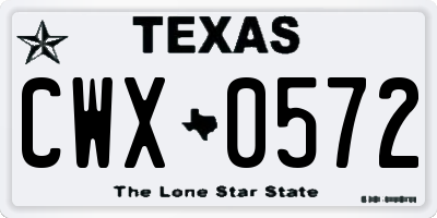 TX license plate CWX0572