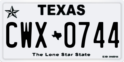 TX license plate CWX0744
