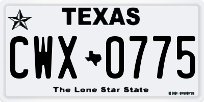 TX license plate CWX0775