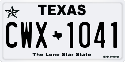 TX license plate CWX1041