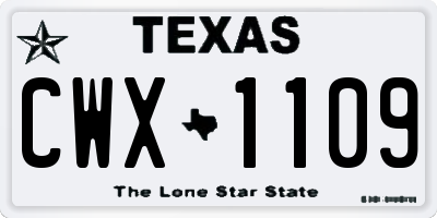 TX license plate CWX1109