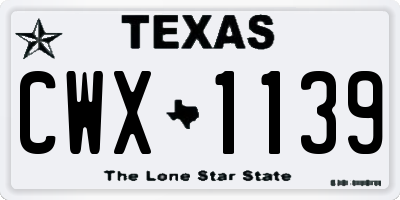 TX license plate CWX1139