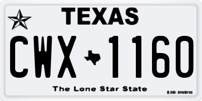 TX license plate CWX1160
