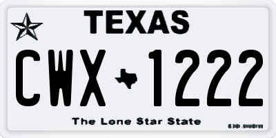 TX license plate CWX1222