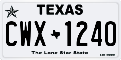 TX license plate CWX1240