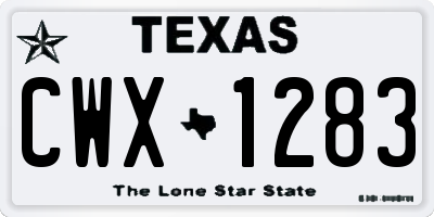 TX license plate CWX1283