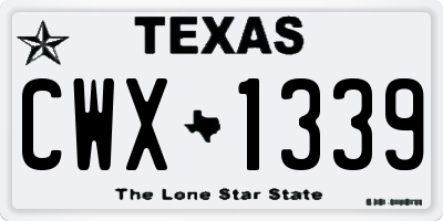 TX license plate CWX1339