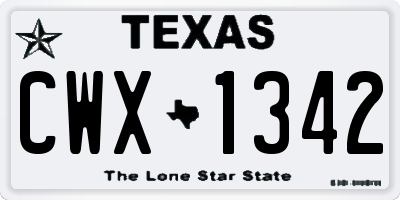 TX license plate CWX1342