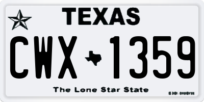 TX license plate CWX1359