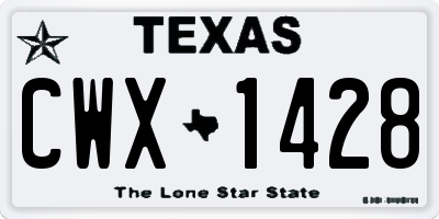 TX license plate CWX1428